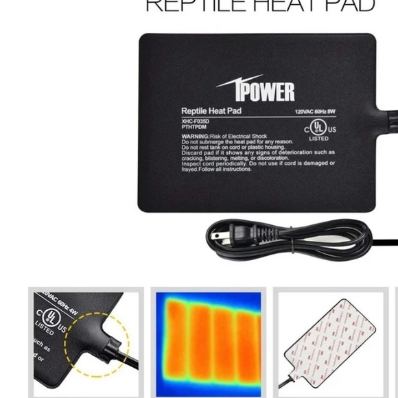 iPower Reptile Heat Pad Under Tank Terrarium Warmer Heating Mat for Reptiles - Picture 2 of 9